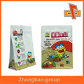 Zip top custom printing block bottom bag for tea packaging